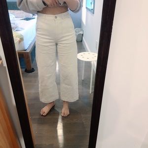 Everlane wide leg crop pant in bone